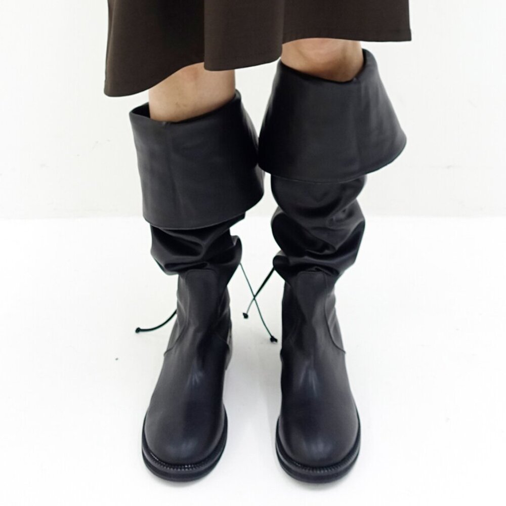 Fold-Up Knee High Boots